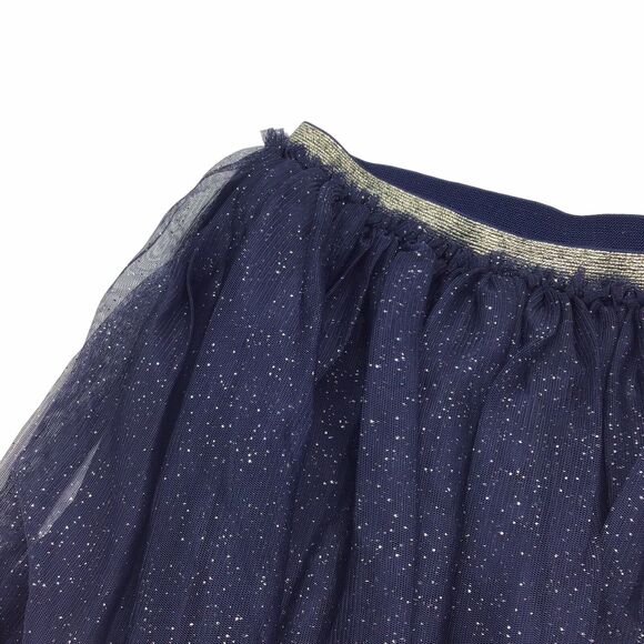 Nordstrom Tucker & Tate Sparkle Metallic Tutu Pull-On Skirt Navy & Gold Girl's 7 - Picture 2 of 4